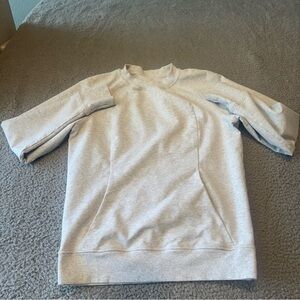 Lululemon Scuba Crew Heathered Core Ultra Light Grey Athletic Workout Sz 12